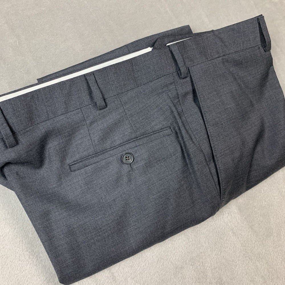 Samuelsohn Performance Dress Pant 40 Reg* Charcoal Super 130s Wool Flat Cuffed